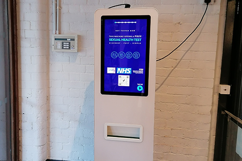 STI + HIV test vending machine located at the Watershed, Bristol